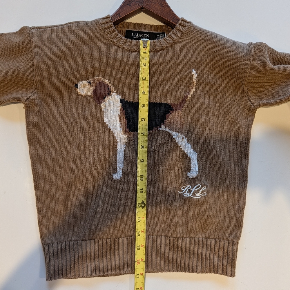 Lauren Ralph Lauren Beagle Dog Intarsia Cotton Sweater XS - Picture 7 of 9